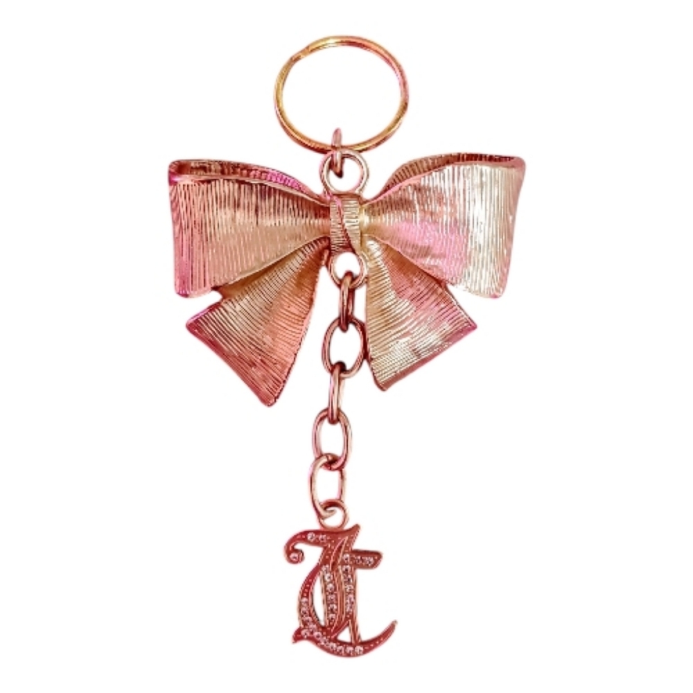 💎**Juicy Couture** GOLD Bow Keychain With Rhinestone JC             🎀💛💎